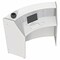 Linea Italia Curved Reception Desk with Counter, Clear Panel, 72 inW x 32 inD, White ZUS310 - alternate 6